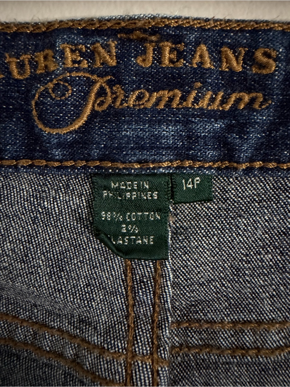 Lauren Jeans Co Womens Petite 14P Dark Wash Denim Jeans Classic Timeless Preppy - Picture 6 of 11